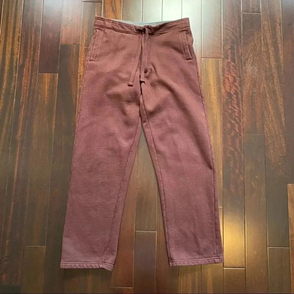 Roots Sweatpants Straight Leg Track Pants  Fleece Joggers Burgundy Size XS - Picture 16 of 16